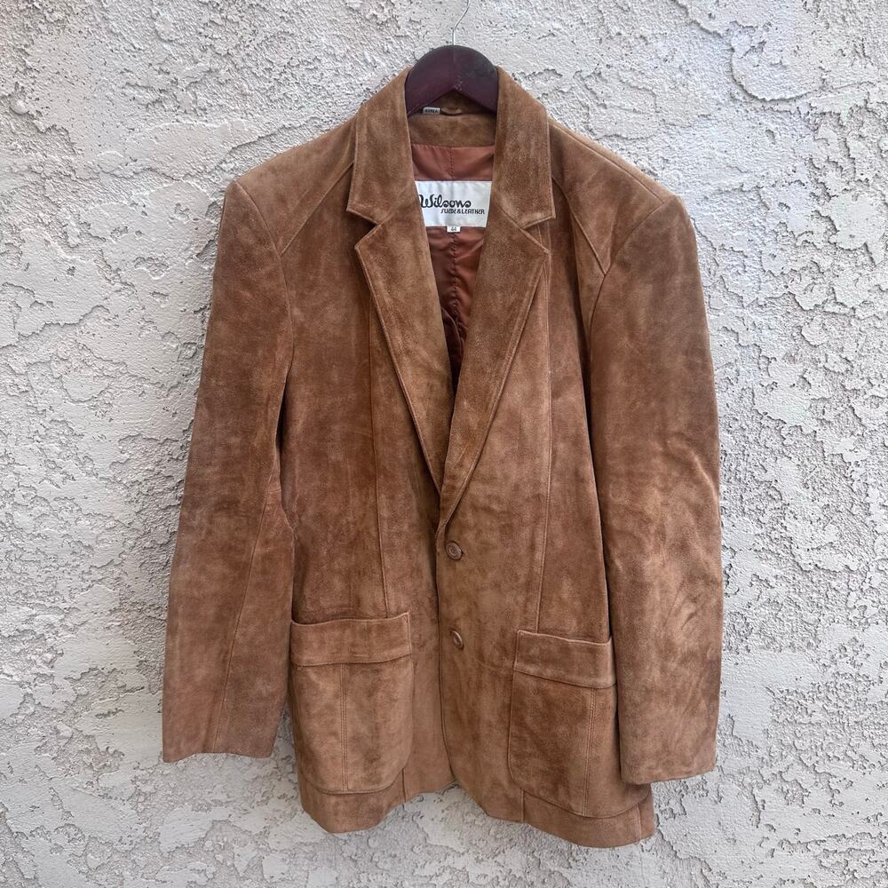 Vintage Wilson’s Brown Suede Jacket Size XL Lined Western Blazer